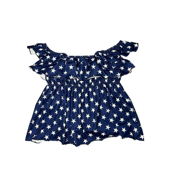 Mia Belle Girls 10/12 Patriot Stars Top and Striped Short Set 4th of July Outfit - Picture 7 of 11